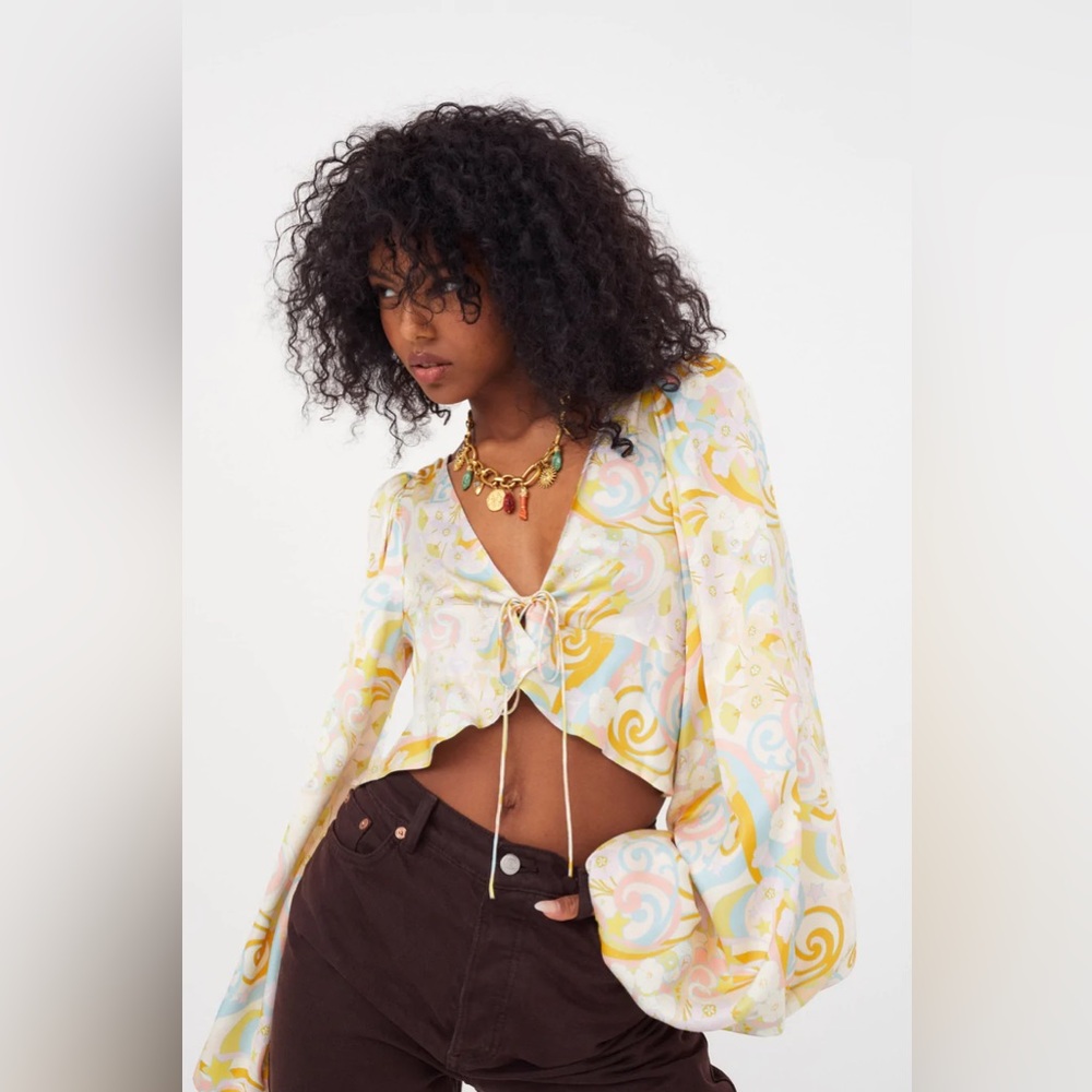 For Love & Lemons Marcia Crop Top Womens Size M